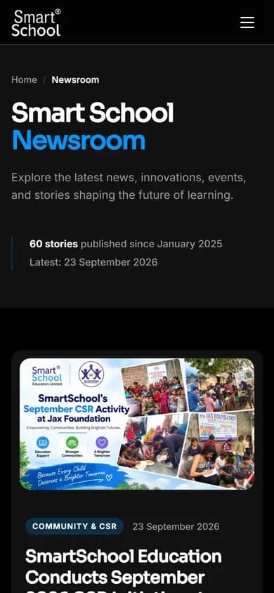V2 Newsroom page on a phone.