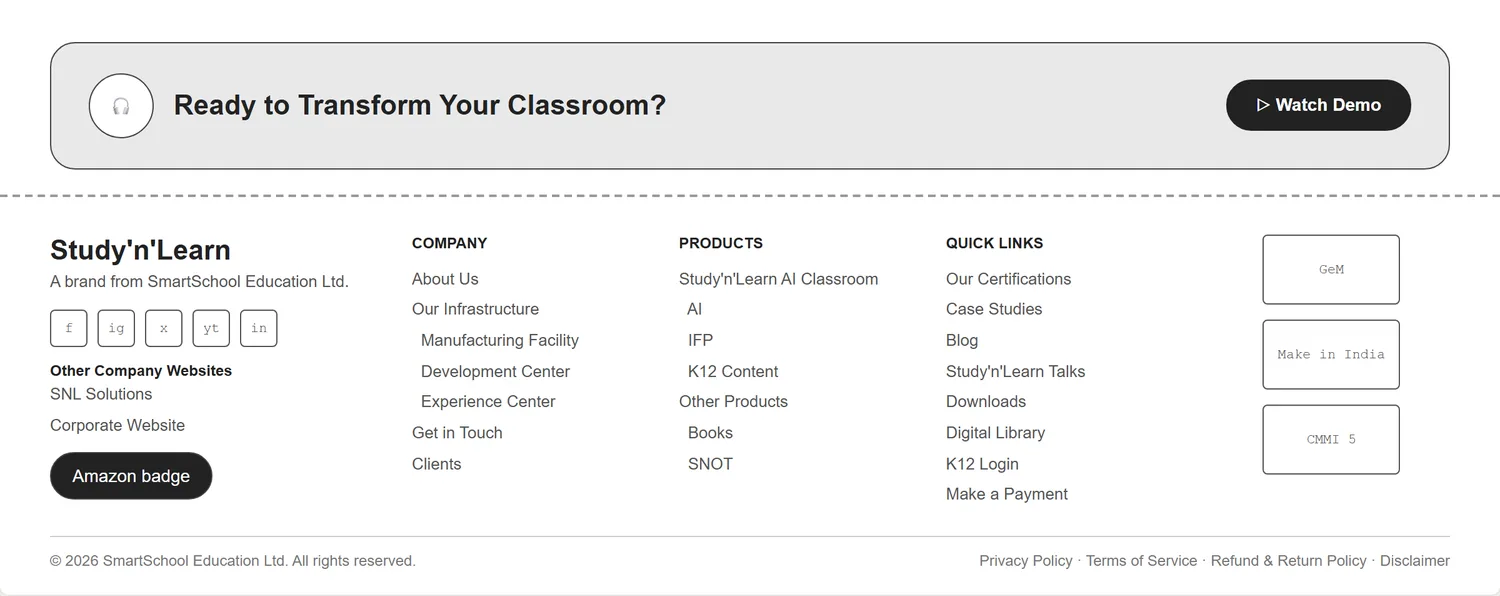 Blogs page wireframe, Level 1, desktop, part 3 of 3: Call to action and footer