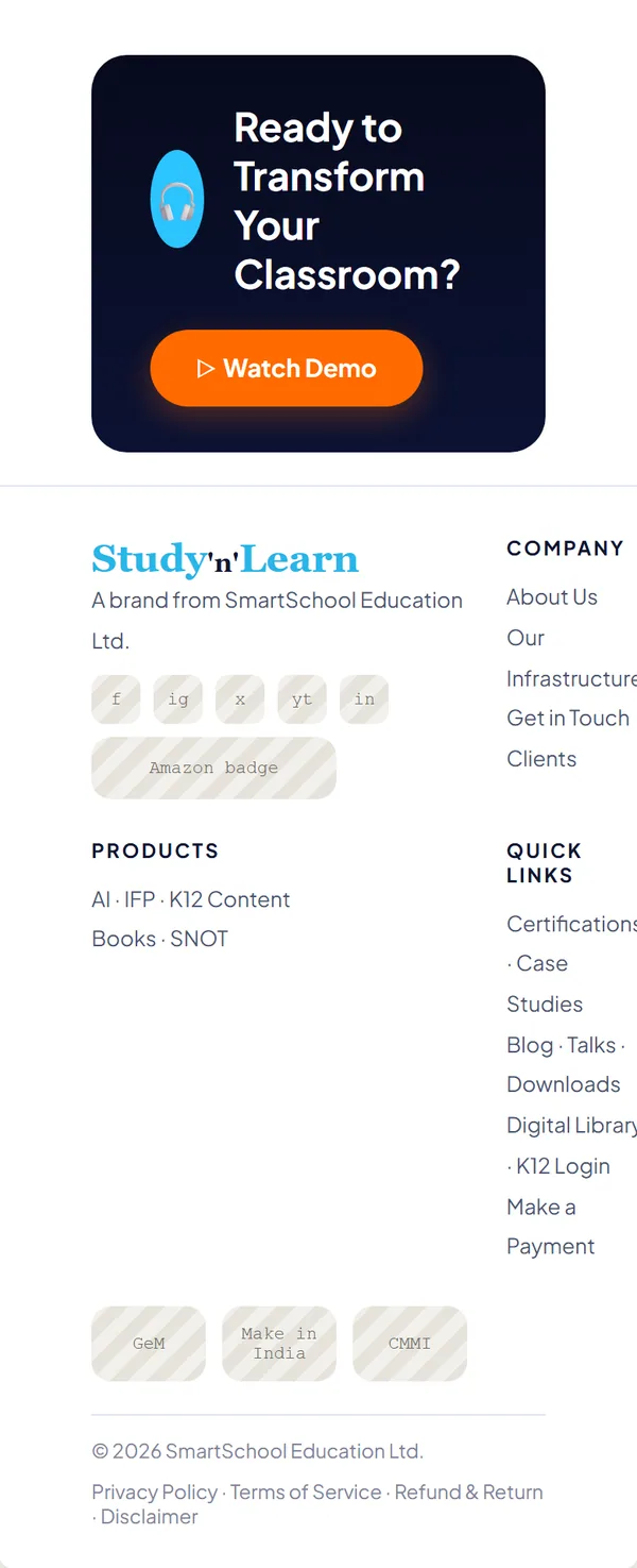 Home page wireframe, Level 2, mobile, part 11 of 11: Call to action and footer
